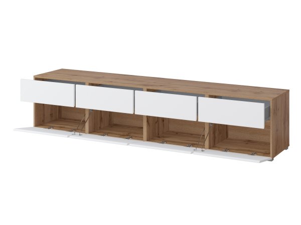 Televizní komoda CROSS (typ 40) dub Wotan/bílá
