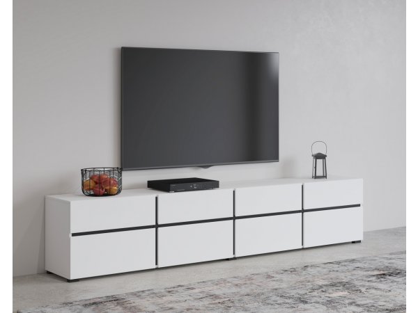 Televizní komoda CROSS (typ 40) Bílá/černá