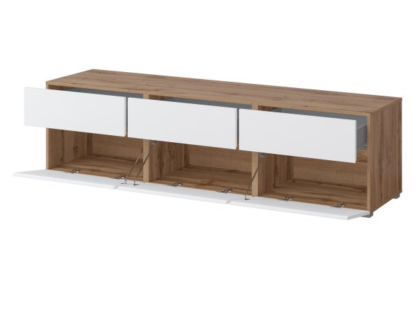 Televizní komoda CROSS (typ 41) dub Wotan/bílá