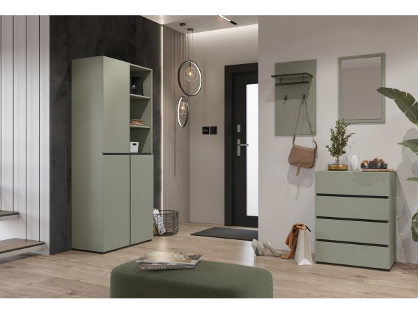 Skříň do předsíně CROSS (typ 88) Pine green/černá