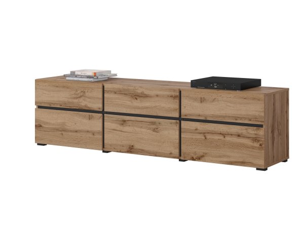 Televizní komoda CROSS (typ 41) dub Wotan/černá