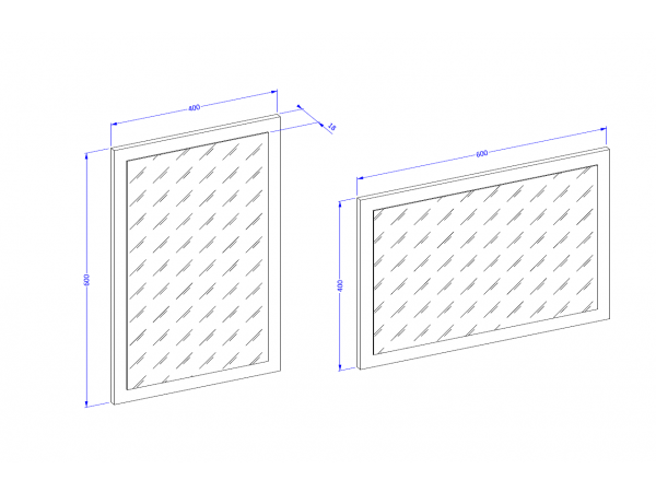 Zrcadlo do předsíně CROSS (typ 04) Bílá/černá