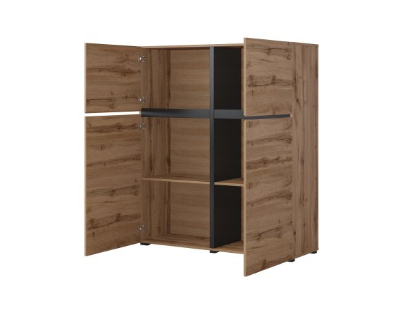 Komoda CROSS (typ 76) dub Wotan/černá