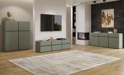 Nábytek do obývacího pokoje CROSS Pine green/černá