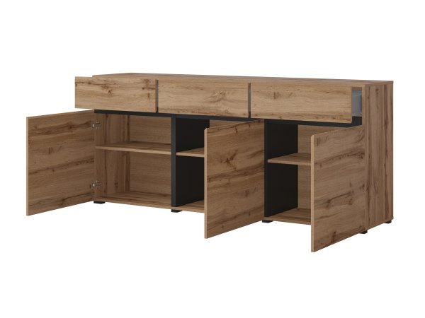 Nábytek do obývacího pokoje CROSS dub Wotan/černá