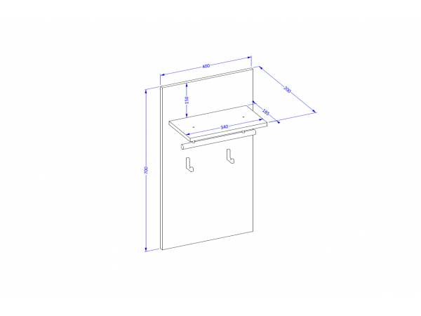 Věšákový panel CROSS (typ 03) Bílá/černá