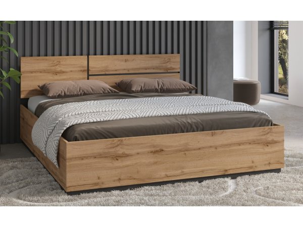 Postel CROSS S (typ 32) dub Wotan/černá 180x200