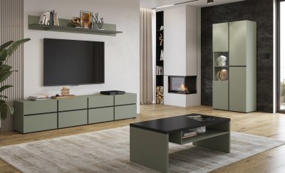 Nábytek do obývacího pokoje CROSS 2 Pine green/černá