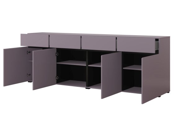 Komoda CROSS (typ 25) Fialová/černá