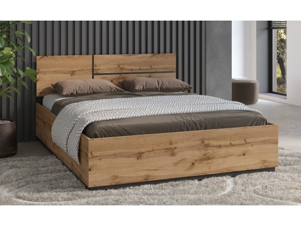 Postel CROSS S (typ 31) Dub wotan/černá 160x200