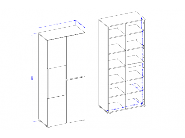 Vitrína CROSS (typ 12) Bílá/černá