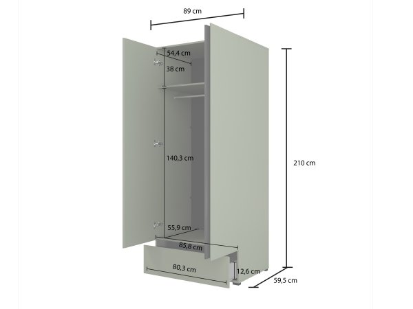 Skříň CROSS S (typ 18) Pine green/černá