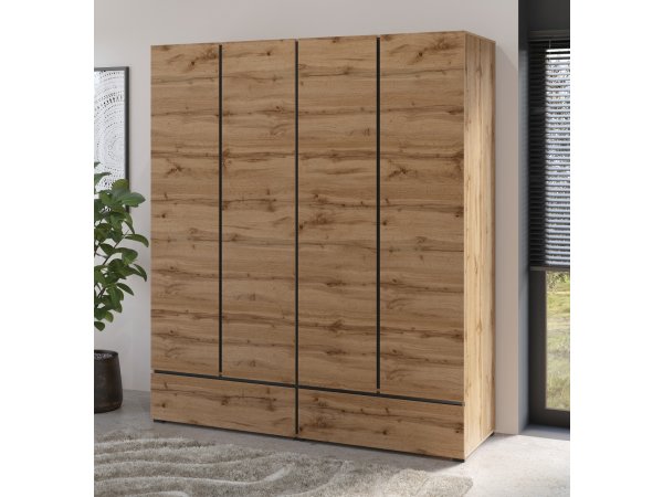 Ložnice CROSS S 2 dub Wotan/černá