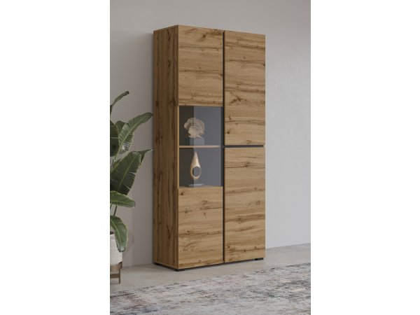 Vitrína CROSS (typ 12) dub Wotan/černá