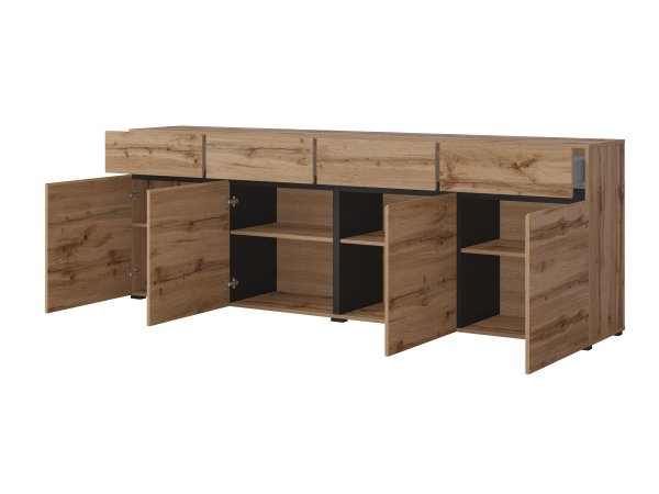 Komoda CROSS (typ 25) dub Wotan/černá