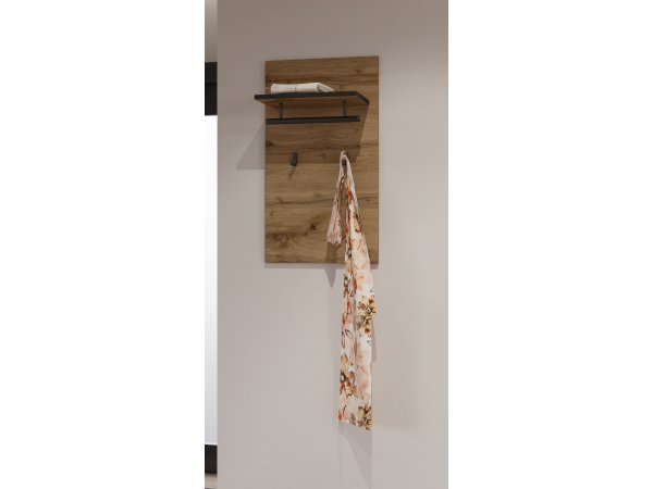 Věšákový panel CROSS (typ 03) dub Wotan/černá