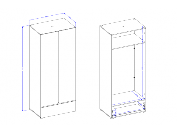 Skříň CROSS S (typ 18) Bílá-černá