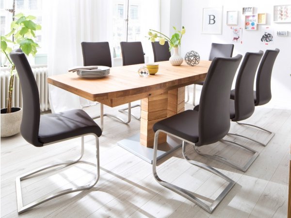 Jídelní židle z pravé kůže ARCO 2 barva bílá