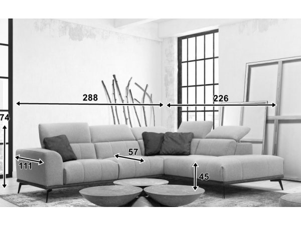 Rohová sedací souprava DAVOS