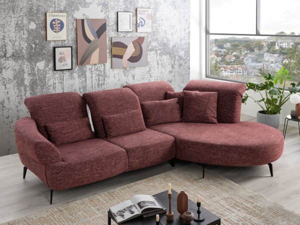 Moderní rohová sedací souprava s nastavitelnou hloubkou sedáku DANCE