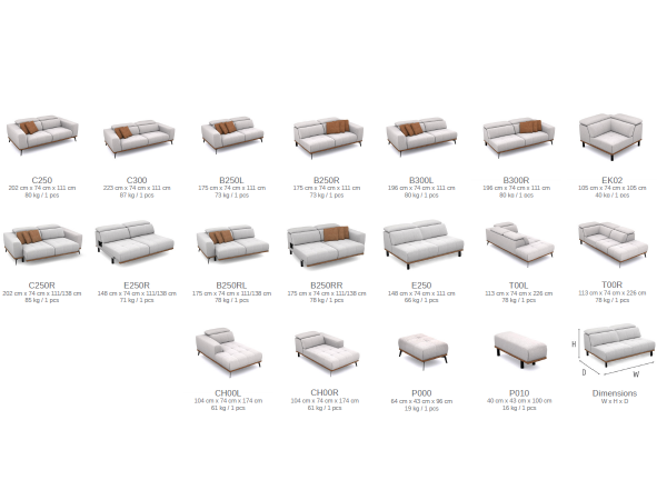 Rohová sedací souprava DAVOS