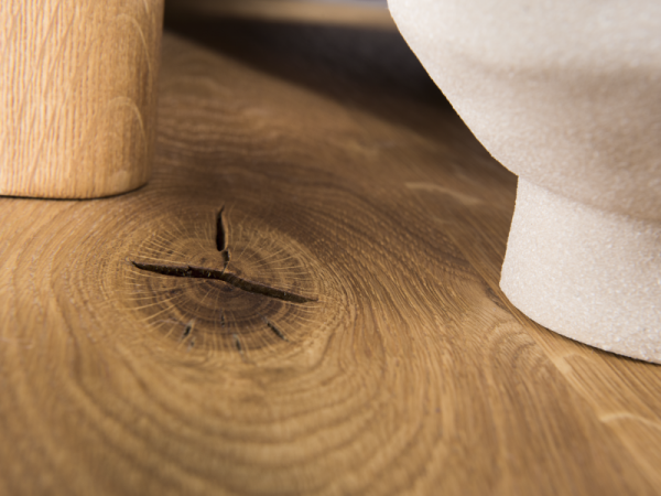 Dubová postel DENVER dub přírodní, látka Kingstone 99 tmavá