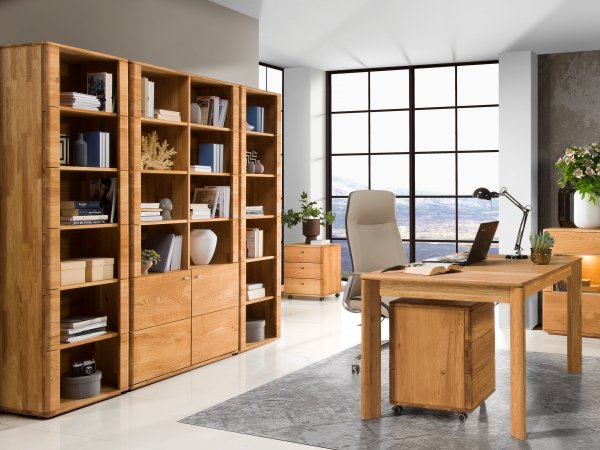 Dubová knihovna z masivu DALLAS dub olejovaný (typ 13)