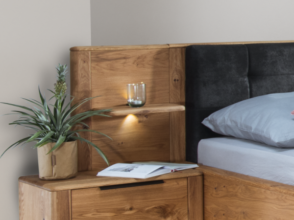 Dubový nábytek z masivu do ložnice DENVER 2 dub přírodní olejovaný