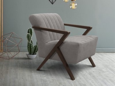 Designové křeslo s dřevěnými područkami DYLAN