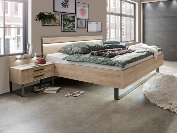 Moderní ložnice Brüssel dub stein/tmavá břidlice 1