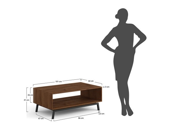 Dubový konferenční stolek LOFT, tabák