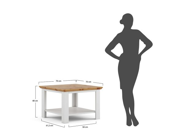 Konferenční stolek (typ 15) RONE borovice masiv bílá/tabák