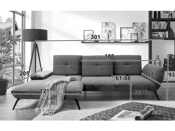 Rohová sedací souprava DOVER 2