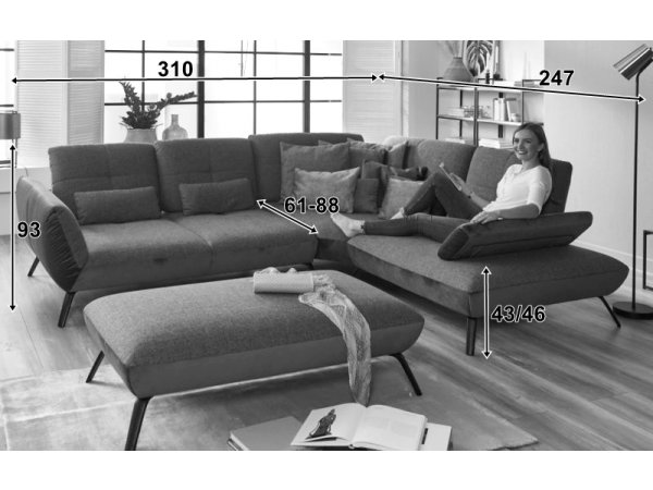 Rohová sedací souprava DOVER 3