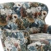 Stylové otočné křeslo AMBER v květinovém potahu Flower rose blue