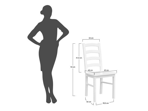 Jídelní židle KT01 borovice bílá/ořech