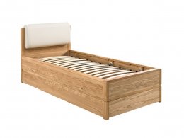 Postel s úložným prostorem včetně roštu 90x200 ATLANTA typ 90 dub přírodní, ekokůže Ecru