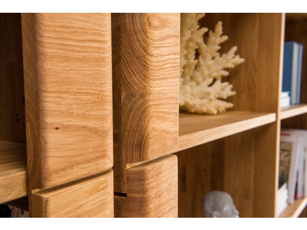 Dubová knihovna z masivu DALLAS dub olejovaný (typ 13)