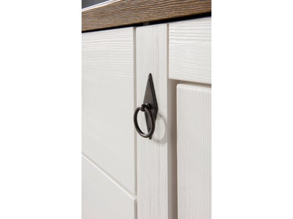 Knihovna do obývacího pokoje ve venkovském stylu AGLIANA typ 13 borovice bílá/Narbonne