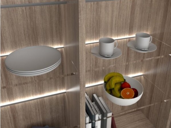 LED osvětlení skleněných polic lišta