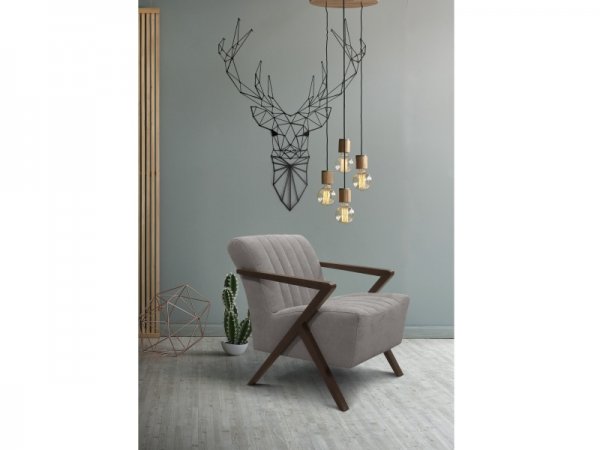 Designové křeslo s dřevěnými područkami DYLAN