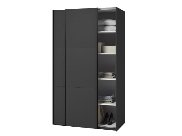 Malá černá šatní skříň s posuvnými dveřmi EASY