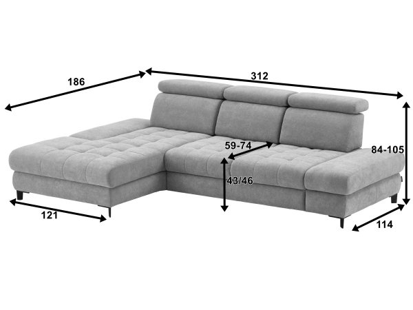 Rohová sedací souprava CAROLINA 8