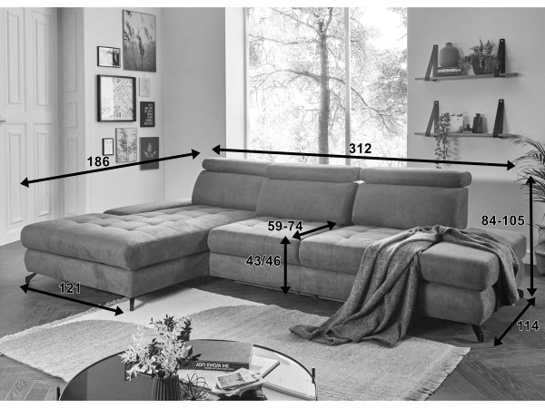 Rohová sedací souprava CAROLINA 7