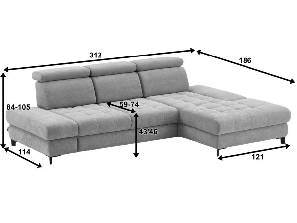 Rohová sedací souprava CAROLINA 8