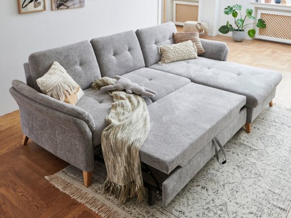 Rohová sedací souprava s nastavitelnou hloubkou sedáku HEDEN 1