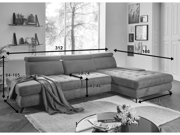 Rohová sedací souprava CAROLINA 7