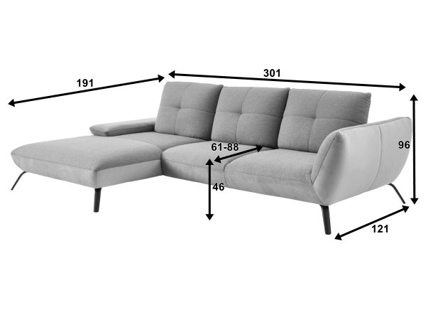 Rohová sedací souprava DOVER 5