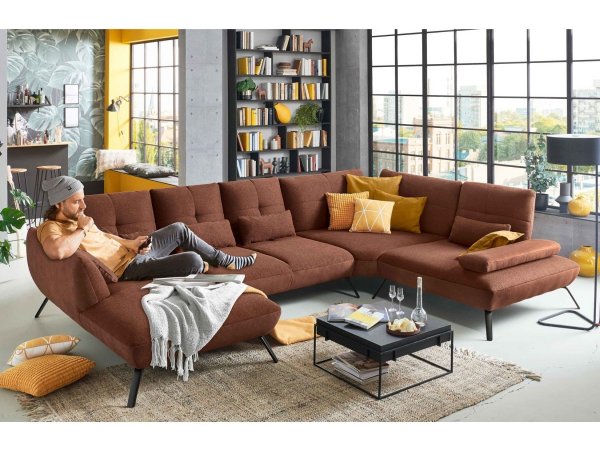 Rohová sedací souprava do tvaru U DOVER