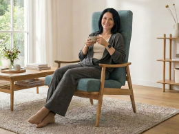 Křeslo s dřevěnými područkami EGON